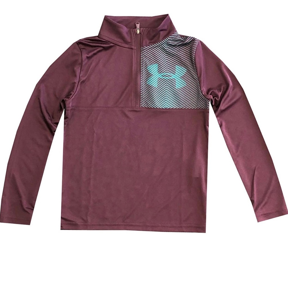 Under Armour UA Tech HeatGear Long Sleeve T-Shirt 1/4 Zip Boys Size M Youth